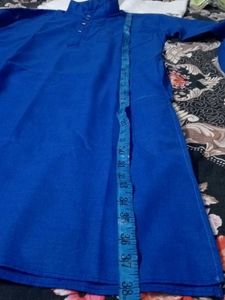 🤩💙Blue Kurta with White Pajama Set