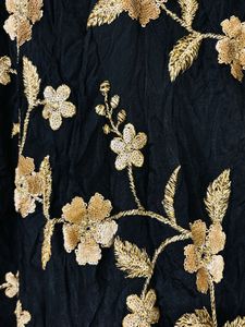 Elegant Black Floral Embroidered Lehenga