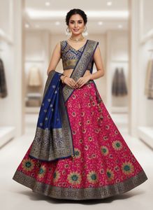Blue & Pink Lehenga Choli