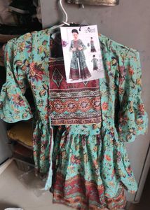 Girls Floral Print Dress Set