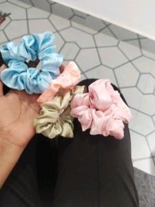 Satin Scrunchies Set - Pastel Colors