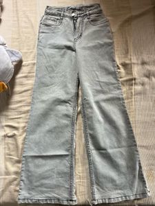 Grey Wide Leg Jeans
