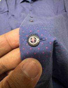 Rare Rabbit Men's Blue Patterned Dress Shirt