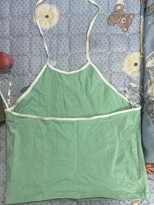 Cute Green Camisole with Floral Design