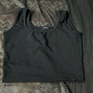 Black Square Neck Crop Top