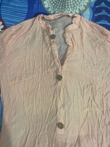 Women's Peach Kurta and Pant Set chiffon dupp