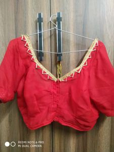 Red Siffon  Saree