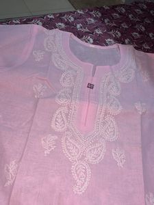 Pink Chikankari Kurta