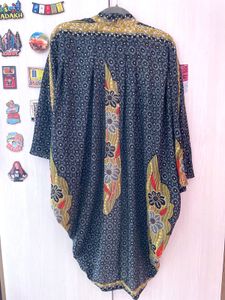 Boho Print Open Front Kimono/Shrug