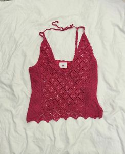 Sparkly Crochet Halter Top