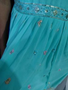 Teal Embroidered Ethnic frock