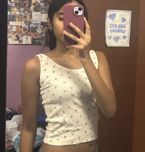 Cute Floral Print Tank Top