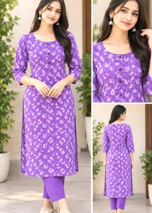 Vibrant Purple Printed Kurta