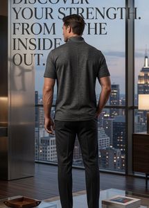 Men's Grey Calvin Klein Zip Neck T-Shirt