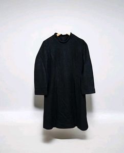 Winter Warm Black Midi Dress