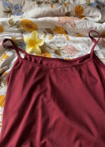 Maroon Spaghetti Strap Tank Top