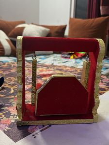 Beautiful Red &amp; Gold Hindu Deity Swing
