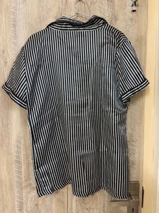 Striped Satin Pajama Top