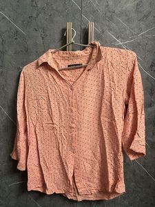 Cute Peach Polka Dot Blouse