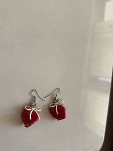 Red Bow Ribbon Earrings