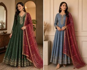 Maroon Net Dupatta with Golden Border