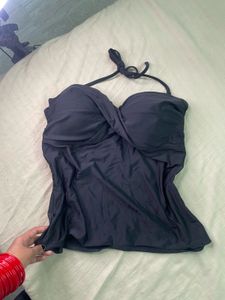 Chic Black Halter Swim Top