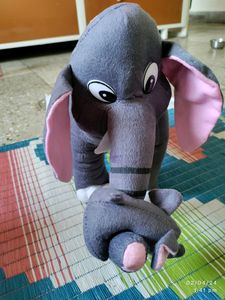 Mother Elephant with Two Babies SOFT TOY
