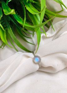 pure silver cab Moonstone Ring