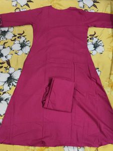 Embroidered Pink Kurta Set