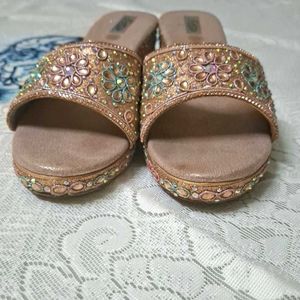 Embellished Wedge Sandals