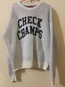Check Champs Graphic Sweater