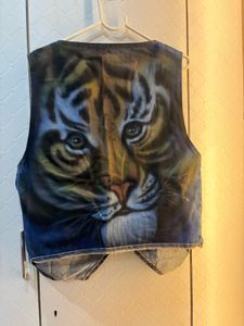 Vintage Custom Painted "Ruth" Denim Vest