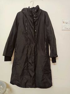 Long Black Hooded Winter Coat