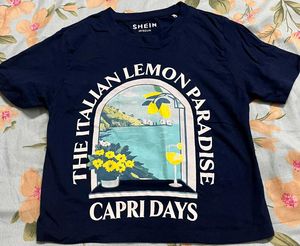 Navy Blue "Capri Days" Graphic T-Shirt