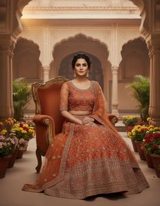 Gorgeous Orange Lehenga Choli Set