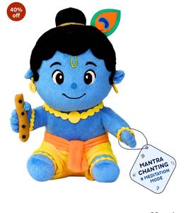 Mantra Chanting Krishna Plush Toy