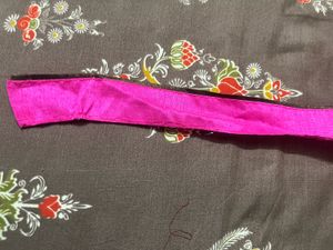 plain pink saree /lahengas lace