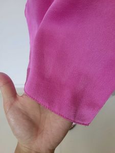 Satin Pink Button-Up Shirt