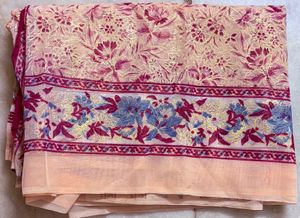Beautiful Peach Floral Saree