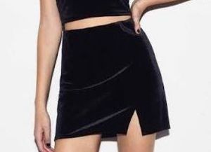 Black Velvet Mini Skirt