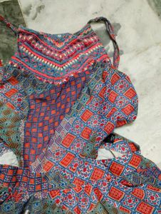Boho Print Halter Neck Romper dress