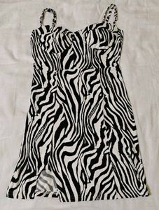 Bold Zebra Print Mini Dress