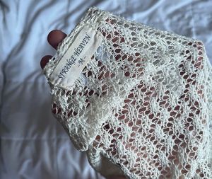 Cream Crochet Knit Top