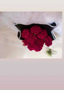 Crochet Red Rose Bouquet