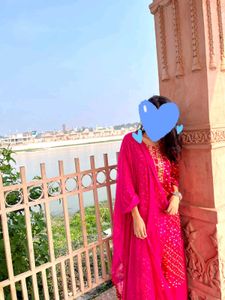 Pink Bandhani Kurta