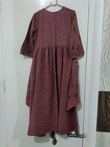 Elegant Purple High-Low Kurti Dress
