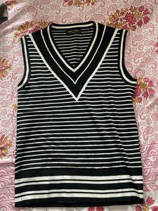 Striped V-Neck Sweater Vest