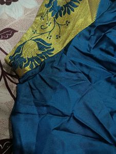 Elegant Blue &amp; Gold Saree