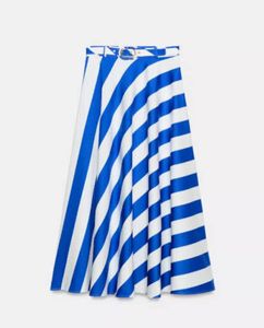 Blue & White Striped Skirt