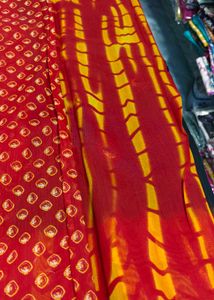 Stylish Black Saree with Red &amp; Yellow Border